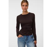 Langarmshirt VERO MODA "VMAVA SARAH LS TOP JRS NOOS", Damen, Gr. S, chocolate torte, Jersey, Obermaterial: 95% Lyocell, 5% Elasthan, unifarben, regular fit normal, Rundhals, Shirts Langarmshirt, Mater