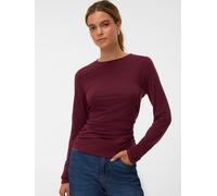 Langarmshirt VERO MODA "VMAVA SARAH LS TOP JRS NOOS", Damen, Gr. S, windsor wine, Jersey, Obermaterial: 95% Lyocell, 5% Elasthan, unifarben, regular fit normal, Rundhals, Shirts Langarmshirt, Material