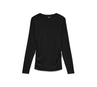 Langarmshirt VERO MODA "VMAVA SARAH LS TOP JRS NOOS", Damen, Gr. XL, schwarz, Jersey, Obermaterial: 95% Lyocell, 5% Elasthan, unifarben, regular fit normal, Rundhals, Shirts Langarmshirt, Materialmix,