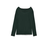 Langarmshirt VERO MODA "VMMAXI MY LS SOFT UNECK NOOS", Damen, Gr. M, grün (scarab), Jersey, Obermaterial: 95% Baumwolle, 5% Elasthan, unifarben, slim fit normal, tiefer Rundhals, Shirts Langarmshirt,