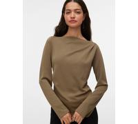 Langarmshirt VERO MODA "VMMILLE LS BOATNECK SHORT TOP JRS NOOS", Damen, Gr. XS, mermaid, Jersey, Obermaterial: 53% Polyester, 42% Viskose, 5% Elasthan, unifarben, regular fit hüftlang, U-Boot-Ausschni