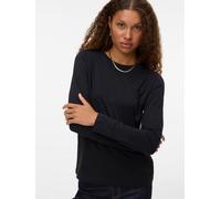 Langarmshirt VERO MODA "VMPAULINA LS T-SHIRT GA JRS NOOS", Damen, Gr. S, schwarz, Jersey, Obermaterial: 100% Baumwolle, unifarben, normal, Rundhals, Shirts Langarmshirt (87657048-S) schwarz