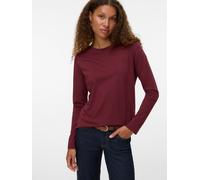 Langarmshirt VERO MODA "VMPAULINA LS T-SHIRT GA JRS NOOS", Damen, Gr. XS, lila (tawny port), Jersey, Obermaterial: 100% Baumwolle, unifarben, normal, Rundhals, Shirts Langarmshirt, Baumwolle, regular
