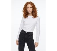 Langarmshirt VERO MODA "VMPAULINA LS T-SHIRT GA JRS NOOS", Damen, Gr. XS, weiß (hellweiß), Jersey, Obermaterial: 100% Baumwolle, unifarben, normal, Rundhals, Shirts Langarmshirt, Baumwolle, regular fi