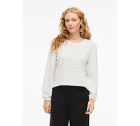 Langarmshirt VILA "VIASTA O-NECK L/S TOP - NOOS", Damen, Gr. M, snow weiß, Jersey, Obermaterial: 77% Polyester, 18% Viskose, 5% Elasthan, unifarben, regular fit normal, Rundhals, elastischer Bund, Shi