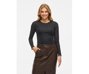 Langarmshirt VILA "VILARINE O-NECK L/S TOP - NOOS", Damen, Gr. S, schwarz (schwarz beauty), Jersey, Obermaterial: 95% Polyamid, 5% Elasthan, unifarben, slim fit normal, Rundhals, Shirts Langarmshirt (