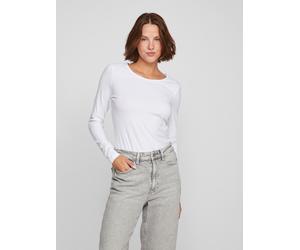 Langarmshirt VILA "VINORA L/S O-NECK TOP - NOOS", Damen, Gr. XXL, weiß (hellweiß), Jersey, Obermaterial: 96% Baumwolle, 4% Elasthan, unifarben, regular fit normal, Rundhals, Shirts Langarmshirt (21185