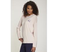 Langarmshirt VIVANCE DREAMS, Damen, Gr. 44/46, rosa (hellrosa), Single Jersey, Obermaterial: 50% Baumwolle, 50% Viskose, unifarben, loose fit hüftlang, Rundhals, abgesteppt, Shirts Langarmshirt, mit k