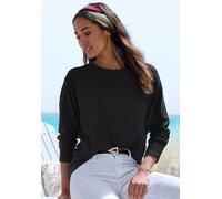 Langarmshirt VIVANCE "in modischer Struktur-Optik", Damen, Gr. 32/34, schwarz, Strick, Obermaterial: 55% Polyester (REPREVE), 42% Viskose, 3% Elasthan, Strukturmuster, figurumspielend, Rundhals, Shirt