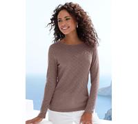 Langarmshirt VIVANCE Gr. 44/46, lila (beere, taupe) Damen Shirts (30579530-44) beere, taupe