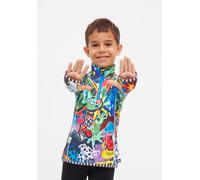 Langarmshirt WEEDO "COSMO SPRAYPRINT", Mädchen, Gr. 116, grafitti print, Obermaterial: 95% Polyester, 5% Elasthan, regular fit, Shirts Langarmshirt, Feuchtigkeitsregulierendes Funktionsshirt für Kinde