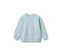 Langarmshirt WHEAT "WHEAT Sweatshirt L/S Ellis", Mädchen, Gr. 104, summer sky, 100% Baumwolle, bedruckt, relaxed fit, Rundhals, Shirts Langarmshirt (68898842-104) summer sky