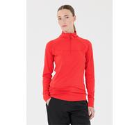 Langarmshirt WHISTLER "Blume", Damen, Gr. 36, rot, 92% Polyester, 8% Elasthan, unifarben, normal, Shirts Langarmshirt, mit Reißverschluss und Stehkragen (79373507-36) rot