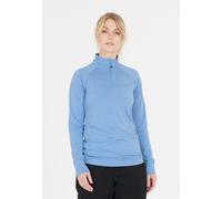 Langarmshirt WHISTLER "Blume", Damen, Gr. 42, blau, 92% Polyester, 8% Elasthan, unifarben, normal, Shirts Langarmshirt, mit Reißverschluss und Stehkragen (86803860-42) blau