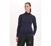 Langarmshirt WHISTLER "Blume", Damen, Gr. 46, blau (dunkelblau), 92% Polyester, 8% Elasthan, unifarben, normal, Shirts Langarmshirt, mit Reißverschluss und Stehkragen (70971552-46) dunkelblau
