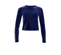 Langarmshirt WINSHAPE "AET119LS", Damen, Gr. XXL, blau (dunkelblau), 85% Polyester, 15% Elasthan, Rundhals, Shirts Langarmshirt, Cropped Functional Light and Soft (38782812-XXL) dunkelblau