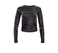 Langarmshirt WINSHAPE "AET119LS", Damen, Gr. XXL, grau (zebra, grau), 85% Polyester, 15% Elasthan, Rundhals, Shirts Langarmshirt, Cropped Functional Light and Soft (63470732-XXL) zebra, grau