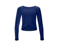Winshape Damen Functional Light and Soft Cropped Long Sleeve Top Aet131ls Mit Overlap-Applikation Yoga-Shirt, Dark-Blue, L EU