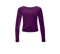 Langarmshirt WINSHAPE "Cropped Functional Light and Soft", Damen, Gr. M, schwarz plum, 85% Polyester, 15% Elasthan, Rundhals, Shirts Langarmshirt, Overlap-Applikation (48944800-M)