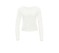 Langarmshirt WINSHAPE "Cropped Functional Light and Soft", Damen, Gr. M, weiß (cream), 85% Polyester, 15% Elasthan, Rundhals, Shirts Langarmshirt, Overlap-Applikation (74410850-M) cream