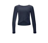 Langarmshirt WINSHAPE "Cropped Functional Light and Soft", Damen, Gr. XXL, blau (anthrazit), 85% Polyester, 15% Elasthan, Rundhals, Shirts Langarmshirt, Overlap-Applikation (86682123-XXL) anthrazit