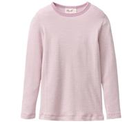 Langarmshirt Wolle Seide flieder gestreift 140