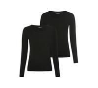 Langarmshirt YSABEL MORA, Damen, Gr. L, schwarz, Single Jersey, Obermaterial: 95% Baumwolle, 5% Elasthan, figurbetont hüftlang, Rundhals, Shirts Langarmshirt, Rundhals-Ausschnitt, weich, Baumwollmix, 