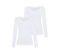 Langarmshirt YSABEL MORA, Damen, Gr. S, weiß, Single Jersey, Obermaterial: 95% Baumwolle, 5% Elasthan, figurbetont hüftlang, Rundhals, Shirts Langarmshirt, Rundhals-Ausschnitt, weich, Baumwollmix, ela