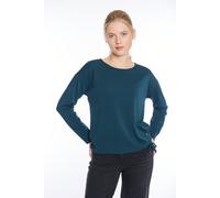 Langarmshirt ZABAIONE "Do44natella", Damen, Gr. S, emerald, Jersey, Obermaterial: 95% Polyester, 5% Elasthan, unifarben, normal, Rundhals, Shirts Langarmshirt, aus Strukturware (66366824-S) emerald