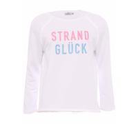 Langarmshirt ZWILLINGSHERZ, Damen, Gr. SM (S/M), weiß, Sweatware, Obermaterial: 50% Baumwolle, 50% Polyester, unifarben, normal hüftbedeckend, Rundhals, Shirts Langarmshirt, Regular Fit, Langarm, Rund