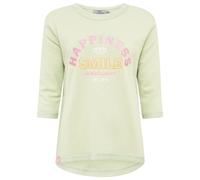 Langarmshirt ZWILLINGSHERZ ""Smile"", Damen, Gr. S/M, grün (salbei), angeraute Sweatware, Obermaterial: 50% Baumwolle, 50% Polyester, bequem Po-bedeckend, Rundhals, Shirts Langarmshirt, 3/4-Arm, Rundh