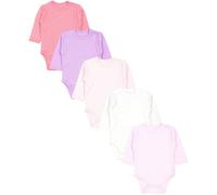 Langarmwickelbody TUPTAM "Wickelbody Baby Langarm Wickelbody im 5er Set", Jungen, Gr. 62, N-Gr, rosa (puderrosa ecru lavendel), Obermaterial: 100% Baumwolle CO., Bodys (42146505-62) puderrosa ecru lav
