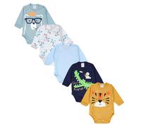 Langarmwickelbody TUPTAM "Wickelbody Baby Langarm Wickelbody im 5er Set", Jungen, Gr. 80, N-Gr, rot (farbenmix 1), Obermaterial: 100% Baumwolle CO., Bodys (20348354-80) farbenmix 1