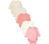 Langarmwickelbody TUPTAM "Wickelbody Unisex Baby Wickelbody Langarm 5er Set", Jungen, Gr. 56, N-Gr, pink (weiß_rostbraun_pink_blumen), Obermaterial: 100% Baumwolle CO., Bodys (61332921-56) weiß_rostbr