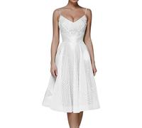 Lange Abendkleider Hochzeitskleider Für Damen Weißes Kleid Tief V-Ausschnitt Spaghetti Brautjungfernkleid Rückenfreie Ballkleider Langes Elegantes Eng