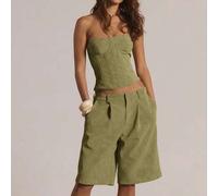Lange Bermuda-Shorts mit Bundfalten und niedriger Taille, nur für Lässig, Ausgehen, sexy, Alltag, Nachtleben, süß, Party, Frühling, Sommer, Urlaub