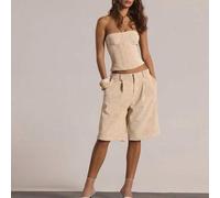Lange Bermuda-Shorts mit Bundfalten und niedriger Taille, nur für lässige Anlässe, Ausgehen, sexy, Alltag, Nachtleben, süß, Party, Frühling, Sommer