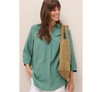 Klassische Bluse CECIL, Damen, Gr. S (38), grün (jewel grün), Web, Obermaterial: 84% Modal, 16% Polyester, unifarben, casual, regular fit Po-bedeckend, 3/4-Ärmel elastischer Bund, Blusen, mit abgerund