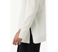 Lange Crêpe-Bluse mit V-Ausschnitt und seitlichen Schlitzen beige 32