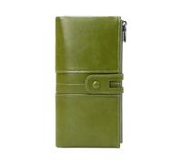 Lange Damen-Geldbörse - PU-Ledergeldbörse, großes Fassungsvermögen, Kartenhalter, doppelter Reißverschluss, Vintage-Clutch für Bankkarten, Mitgliedskarten, Reisegeld, Handy, elegante Handtasche