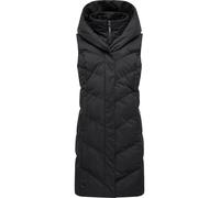 Lange, gefütterte Steppweste mit Kapuze "Natalka Vest" Black L