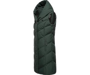 Lange, gefütterte Steppweste mit Kapuze "Natalka Vest" Dark Green23 XXXL