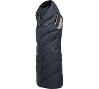 Lange, gefütterte Steppweste mit Kapuze "Natalka Vest" Navy M