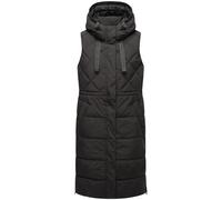Lange gesteppte Outdoorweste "Narikaa 16" Black XXL