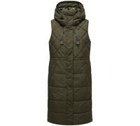 Steppweste MARIKOO "Narikaa" Gr. M, grün (schwarz olive), Damen, Obermaterial: 100% Polyester; Innenmaterial: 100% Polyester, Westen, mit weichem Teddyfell (86834756-M) schwarz olive