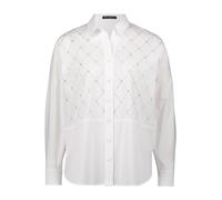 Lange Hemdbluse mit Glitzersteinen weiß 42