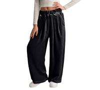 Lange Hose für Mädchen, Baumwolle, weit geschnitten, Flanell, weich, elastisch, hohe Taille, Jogginghose, Sweatpants für Teenager, Kinder, gerade, warm, einfarbig, Schuluniform, athletische Hose