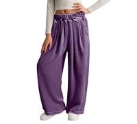 Lange Hose für Mädchen, Baumwolle, weit geschnitten, Flanell, weich, elastisch, hohe Taille, Jogginghose, Sweatpants für Teenager, Kinder, gerade, warm, einfarbig, Schuluniform, athletische Hose