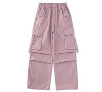 Lange Hose für Teenager, Mädchen, weites Bein, übergroße Cargo-Jogginghose, Sweatpants für Kinder, elastisch, hohe Taille, mehrere Taschen, Walking-Sporthose, leichte Streetwear-Hose, rose, 6-7 Jahre