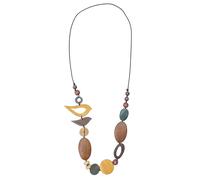 Lange Kette "Birds", Damen, Gr. onesize, Holz, braun, COLLEZIONE ALESSANDRO, Basic, Halsketten, aus Holzperlen in verschiedenen Farben und Formen (47977536-0) braun